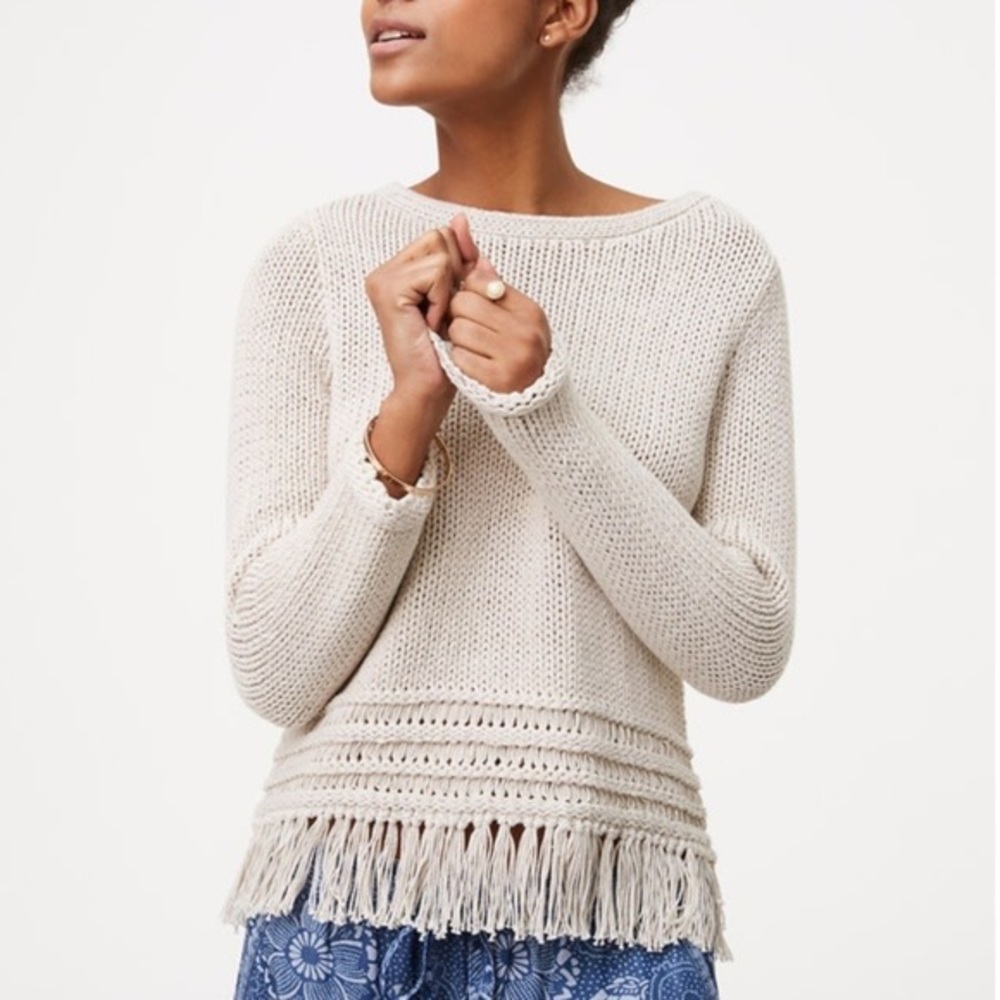 LOFT Fringe Sweater